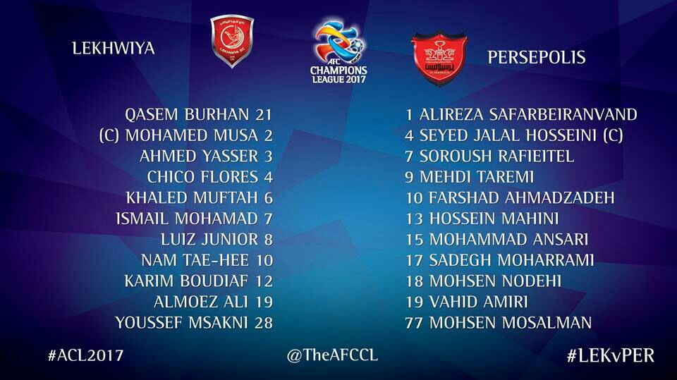 تا دقیقه 1 - لخویا 0 - 0 پرسپولیس