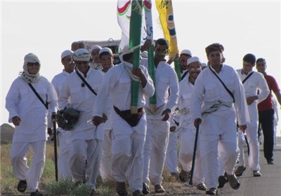 ورود کاروان پیاده بیت الرضا(ع) بافق به مشهد مقدس