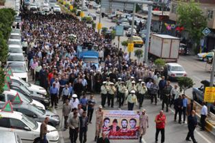 تشییع پیکر پدر شهیدان محمدزاده در محمودآباد