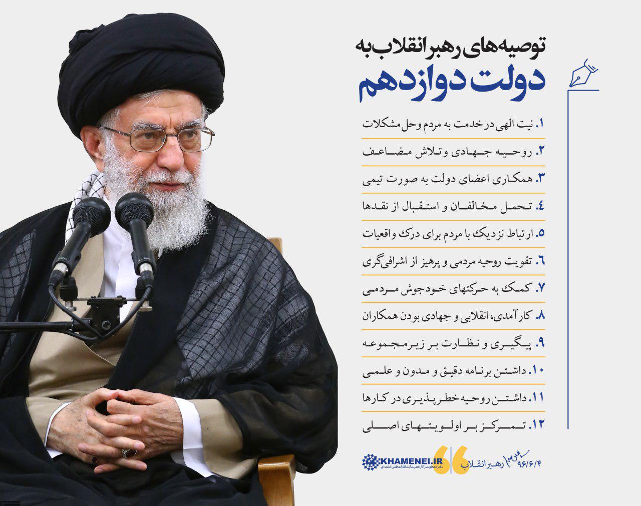 توصیه های مقام معظم رهبری همزمان با روز کارمند