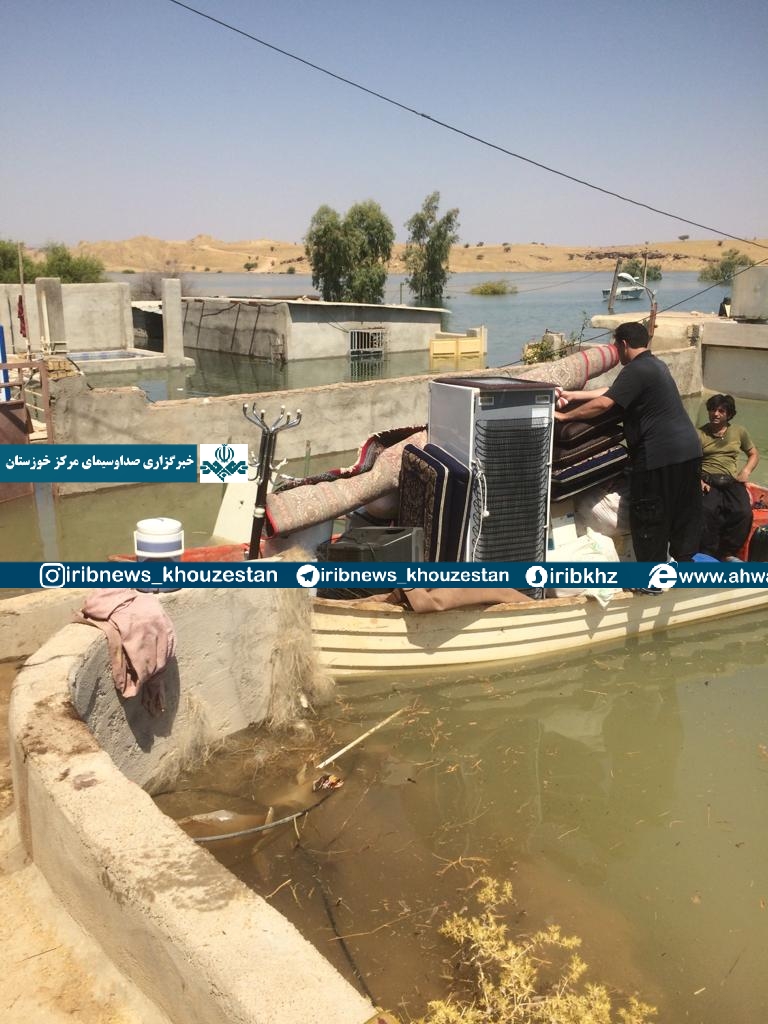 زیر آب  رفتن دو روستای مسجدسلیمان