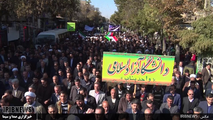 تجمع محکومیت اغتشاشگران در بناب و ورزقان