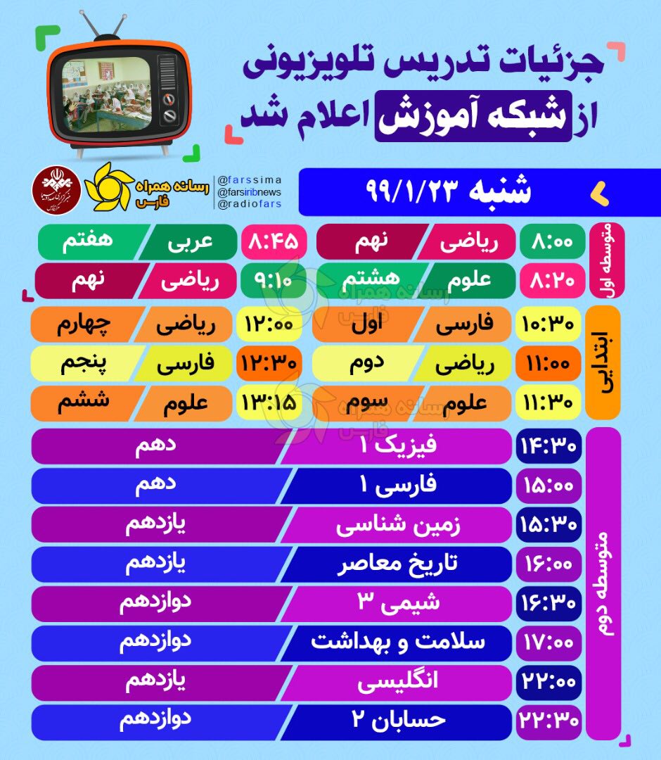 برنامه امروز مدرسه تلویزیونی
