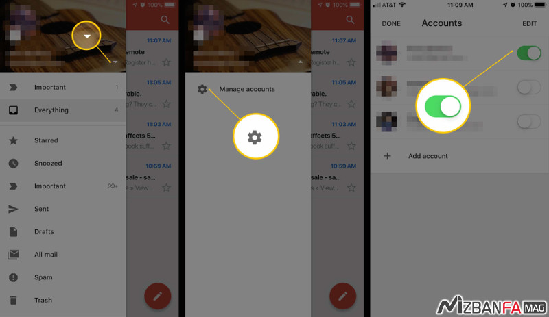 نحوه خروج از جی میل