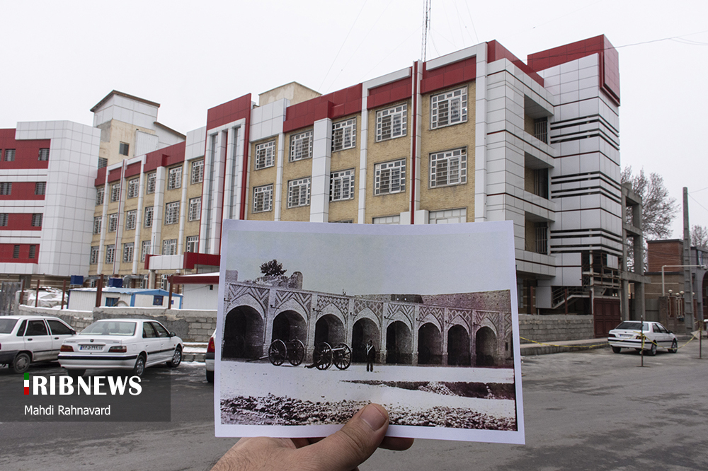میدان توپ خانه اروميه که در گذشته تخریب و امروزه در محل آن بیمارستان ساخته شده است. 