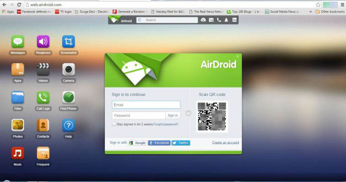دریافت و ارسال پیامک با AirDroid در کامپیوتر