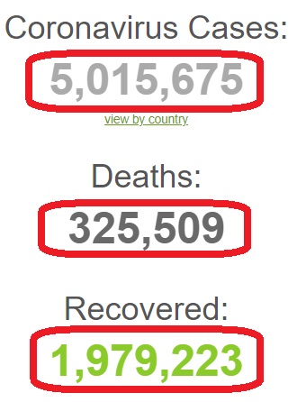 آمار مبتلایان به کرونا از مرز پنج میلیون نفر گذشت