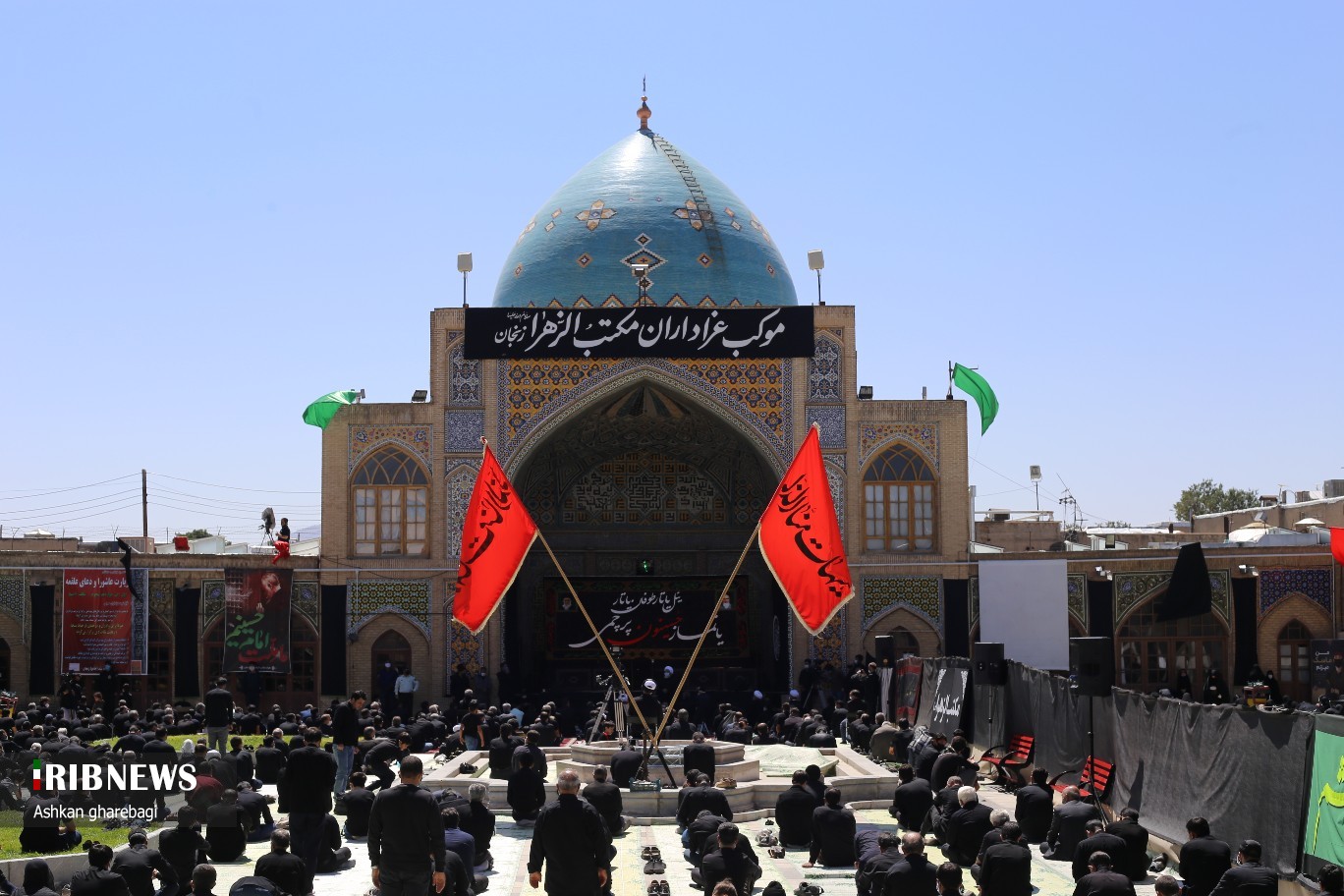 عزاداری و نماز روز عاشورا در زنجان