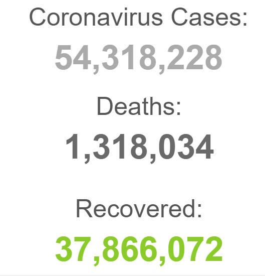 فوت حدود یک میلیون و ۳۱۸ هزار بیمار کرونایی در جهان فوت حدود یک میلیون و ۳۱۸ هزار بیمار کرونایی در جهان