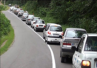 ترافیک پرحجم و روان در جاده‌های مازندران