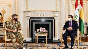 دیدار بارزانی با معاون فرمانده نیرو‌های به اصطلاح ائتلاف