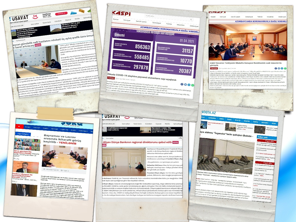 مهمترین عناوین روزنامههای جمهوری آذربایجان مهمترین عناوین روزنامههای جمهوری آذربایجان