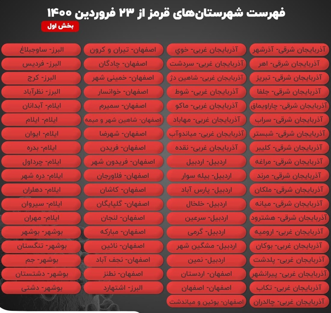 رنگ‌بندی جدید کرونایی در کشور اعلام شد