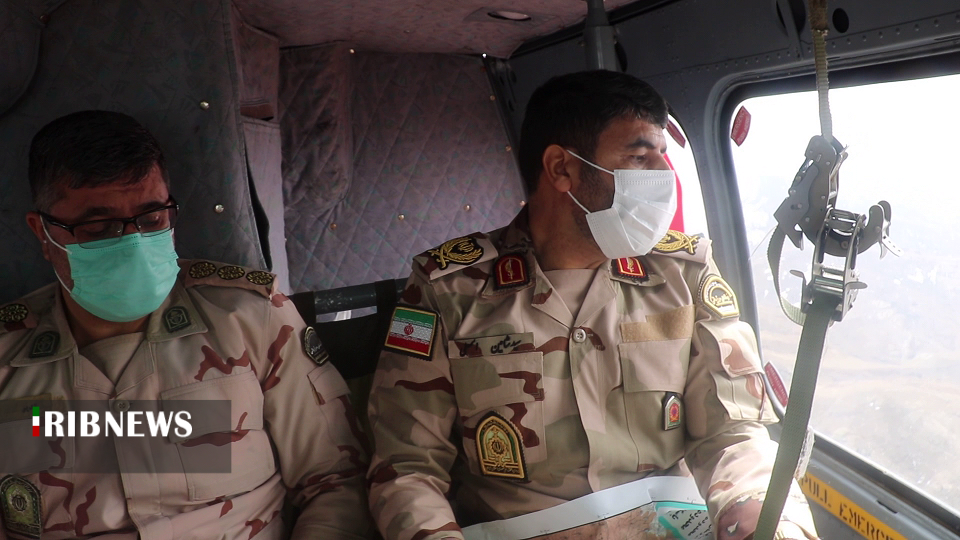 بازدید هوایی فرمانده مرزبانی استان از پاسگاه‌های نواحی کوهستانی و صعب العبور