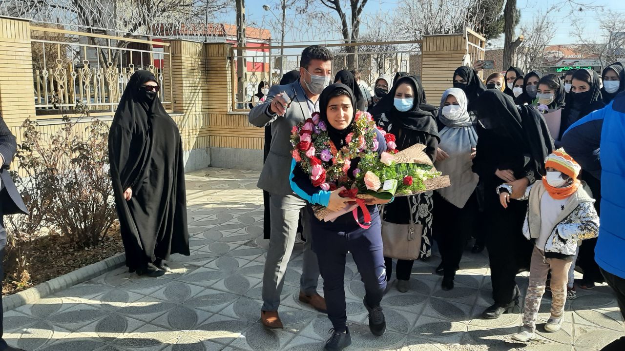 مراسم استقبال از قهرمان فریمانی مسابقات کشتی آلیش قرقیزستان