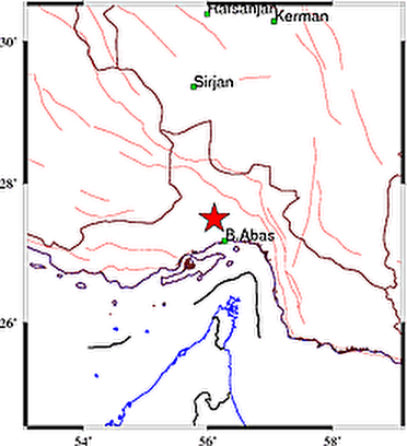 زمین لرزه در منطقه فین بندرعباس- پنج اسفند