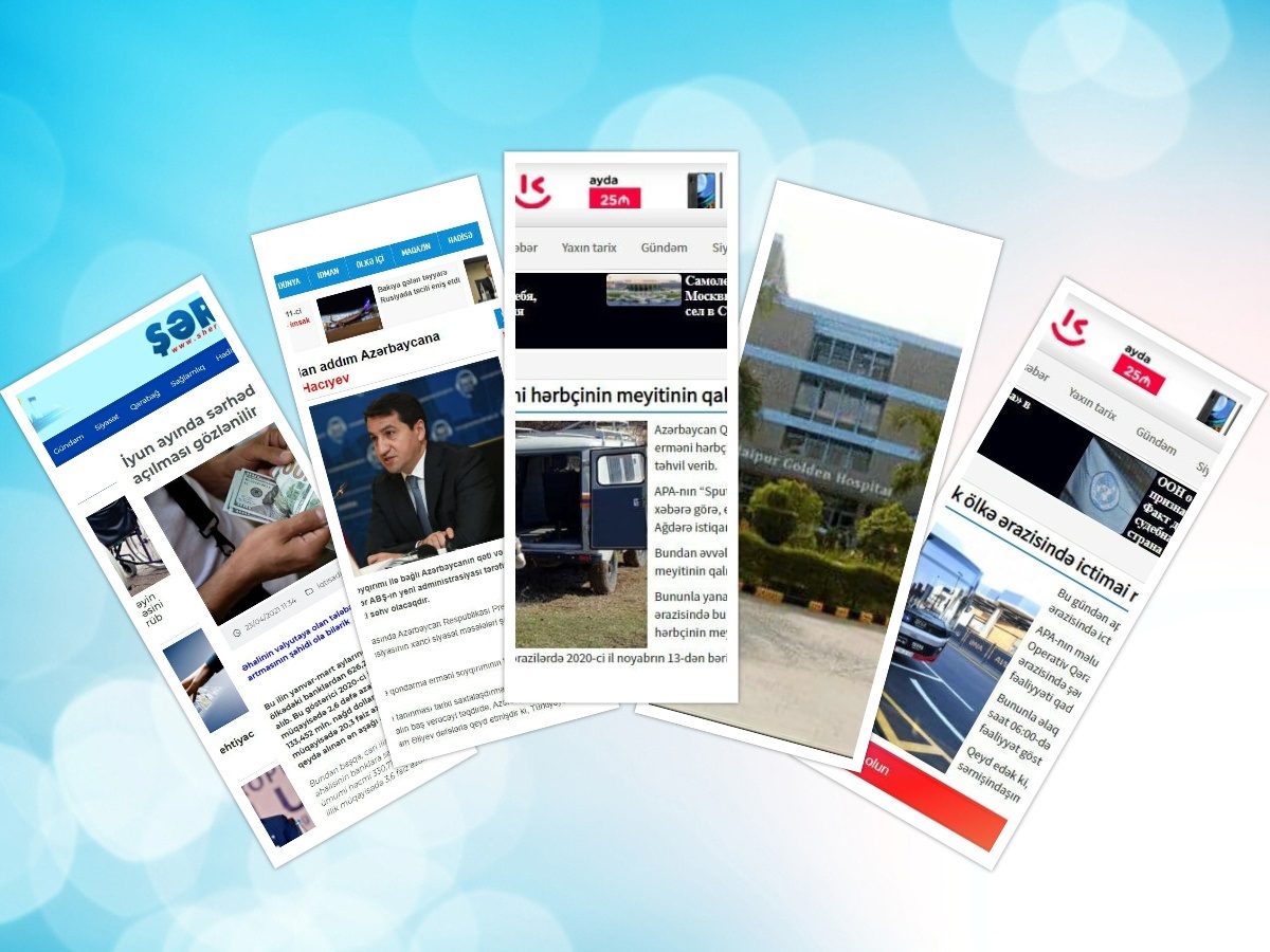 مهمترین عناوین روزنامه های جمهوری آذربایجان مهمترین عناوین روزنامه های جمهوری آذربایجان