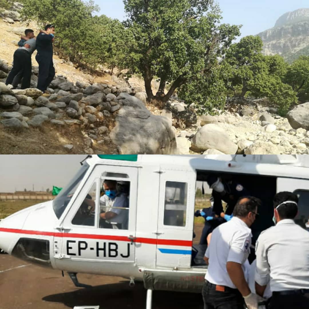 پرواز بالگرد امداد هوایی برای جان بیمار ۳۰ ساله در چلو اندیکا