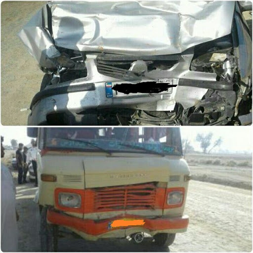 یک کشته و هشت مصدوم در برخورد دو خودرو