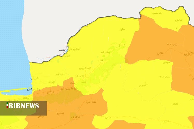 بستری ۲۷۳بیمار مبتلا به کرونا؛ ۳منطقه نارنجی در گلستان