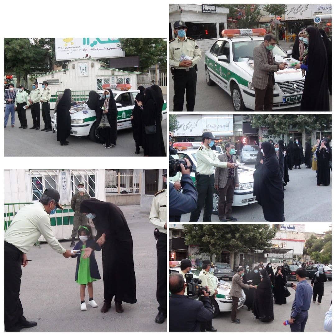 اهداء گل به بانوان محجبه توسط پلیس شیروان اهداء گل به بانوان محجبه توسط پلیس شیروان