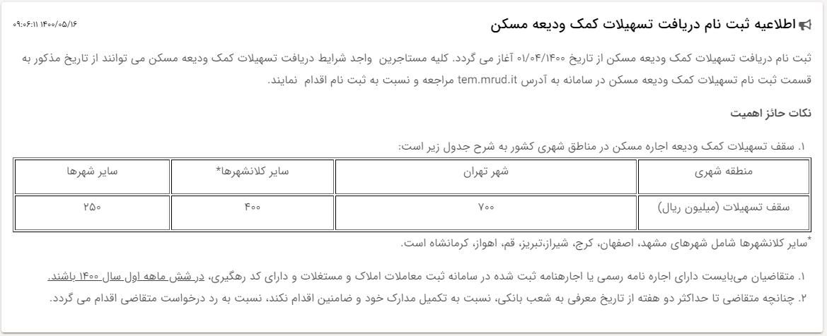 متقاضیان وام اجاره مسکن بخوانند
