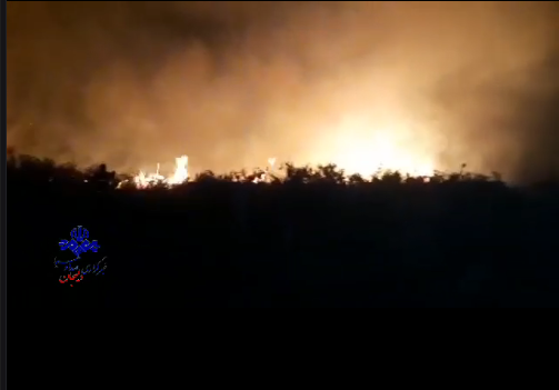 مهار آتش سوزی جنگل گز روستای رباط ترک دلیجان