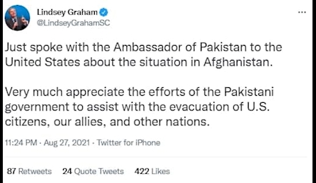 گفتگوی لیندسی گراهام با سفیر پاکستان در آمریکا