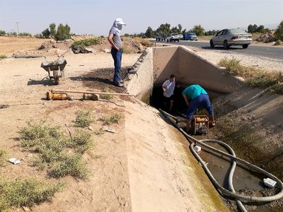 لایروبی کانال  G5 شبکه آبیاری گتوند