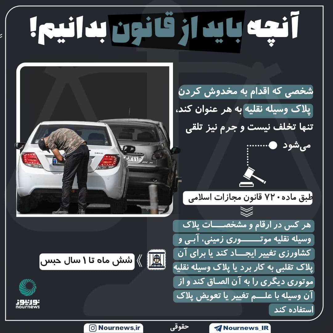 یک سال حبس در انتظار مخدوش کنندگان پلاک خودرو