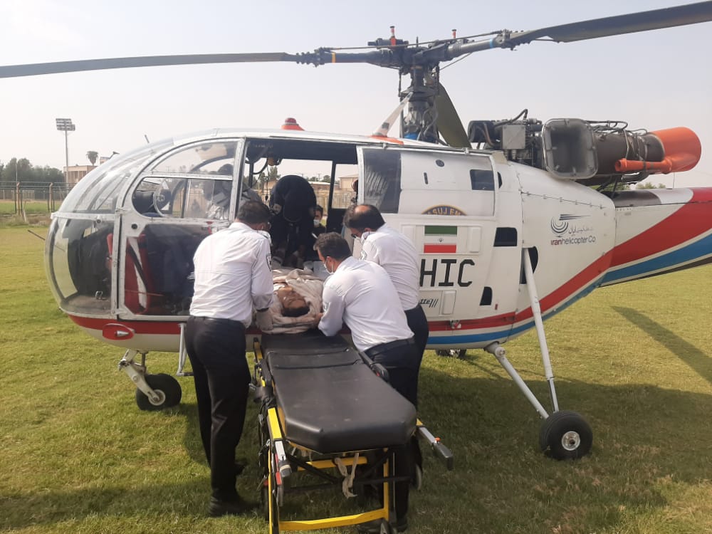 اعزام بالگرد اورژانس برای نجات یک بیمار در ایذه