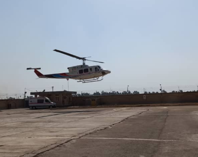 کمک امدادگران هوایی به مرد دچار سوختگی شدید در مسجدسلیمان کمک امدادگران هوایی به مرد دچار سوختگی شدید در مسجدسلیمان