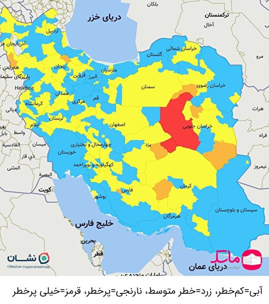 تهران در وضعیت آبی کرونا