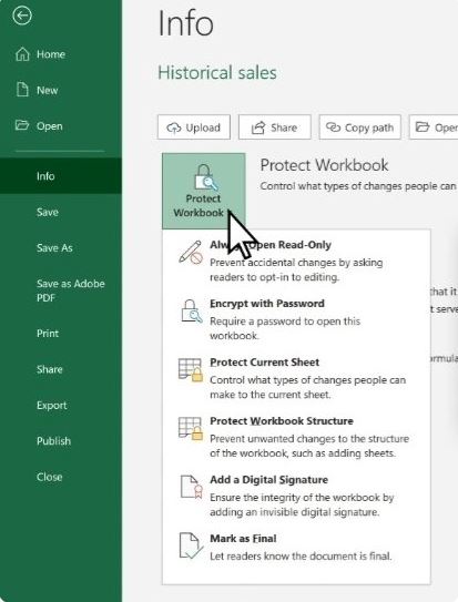 نحوه محافظت از فایل&zwnj;های اکسل در ویندوز با رمز عبور