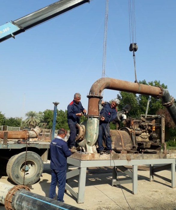 نصب ۹ دستگاه موتور در ایستگاه پمپاژ شمال شرق اهواز