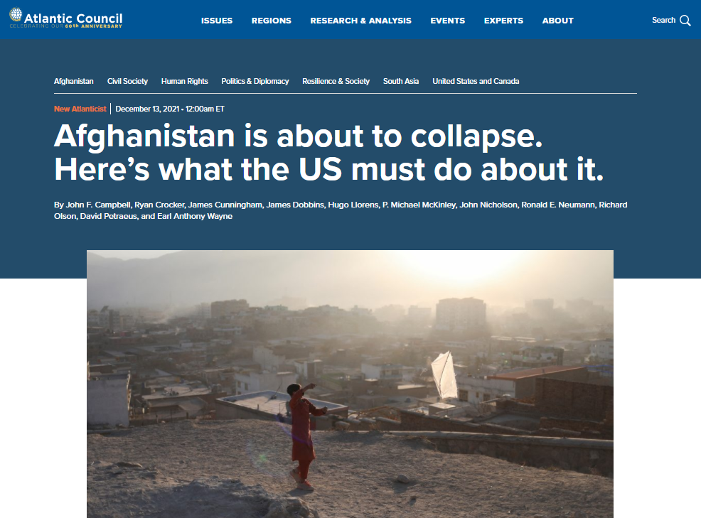 مقامات سابق آمریکایی: افغانستان در آستانه فروپاشی است