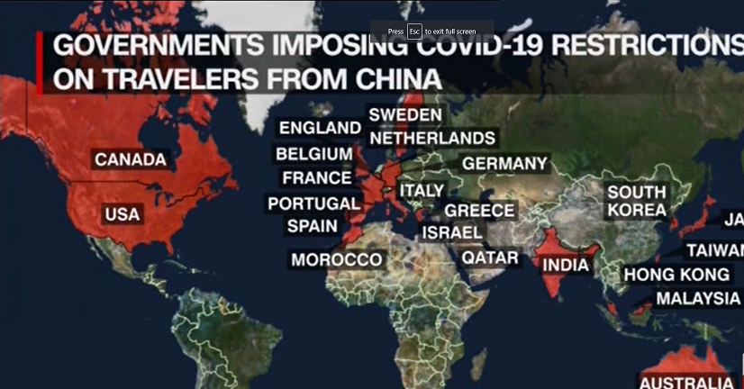 چین روادید کوتاه مدت را به علت کرونا برای کره جنوبی تعلیق کرد