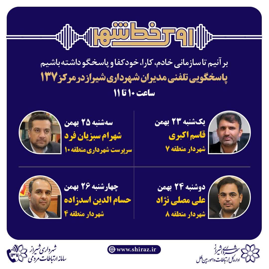 پاسخگویی مدیریت شهری شیراز درسامانه ارتباطات مردمی ۱۳۷