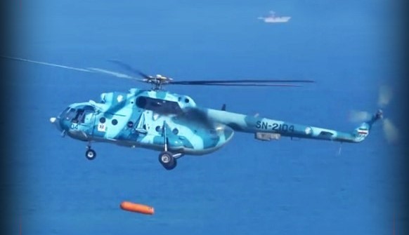 Colocación de minas en el mar, una nueva capacidad de los helicópteros IRGC