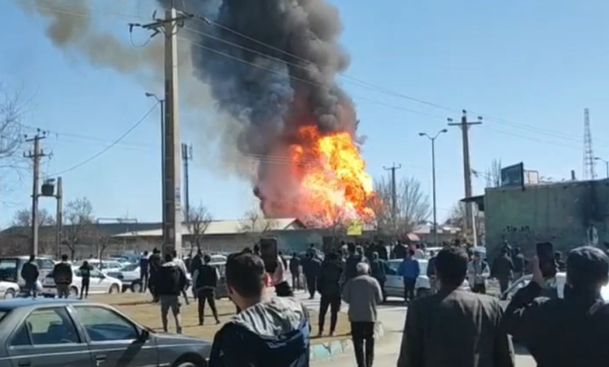 آتش سوزی در کارگاه کپسول گاز LPG همدان