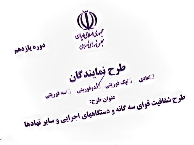 رای مجلس به کلیات طرح شفافیت عملکرد قوای سه گانه رای مجلس به کلیات طرح شفافیت عملکرد قوای سه گانه