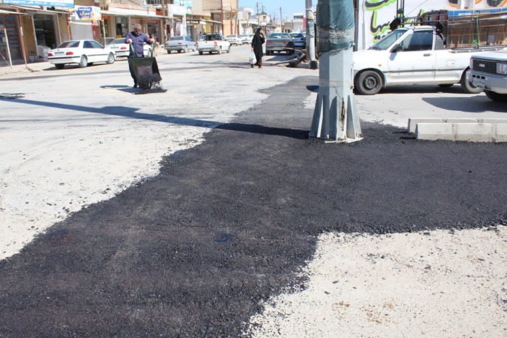 ترمیم نوار حفاری و آسفالت در کیانشهر اهواز