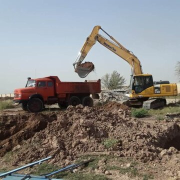 اجرای عملیات احداث مخزن ذخیره آب شهر شاوور در شهرستان کرخه