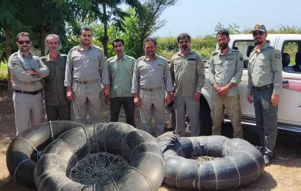 تخریب کومه‌های شکار و صید غیرمجاز در پارک ملی بوجاق کیاشهر