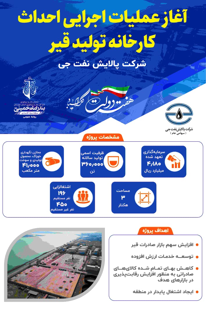 احداث کارخانه تولید قیر در بندر امام خمینی