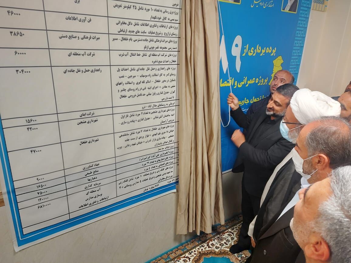بهره برداری از ۸۹ پروژه عمرانی و اقتصادی به ارزش هشت هزار و ۷۰۰ میلیارد ریال در خلخال