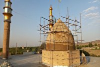 پایان مرحله اول مرمت گنبد امامزاده ابوالحسن و آمنه خاتون دیزاباد استان مرکزی