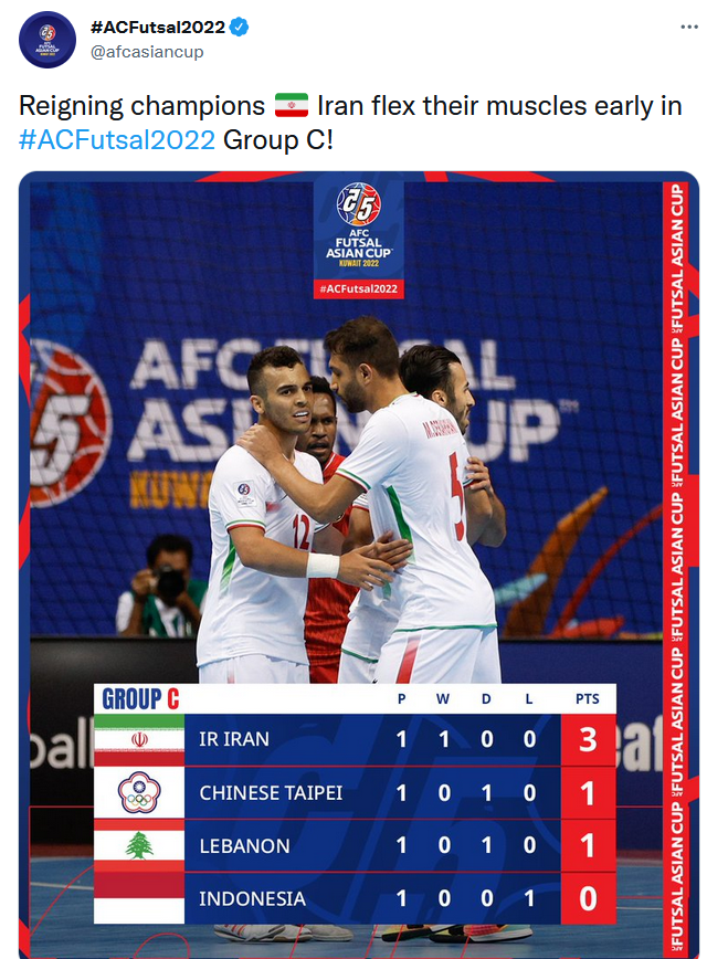 ای اف سی: ایران قدرت و بازوی خود را از ابتدا نشان داد