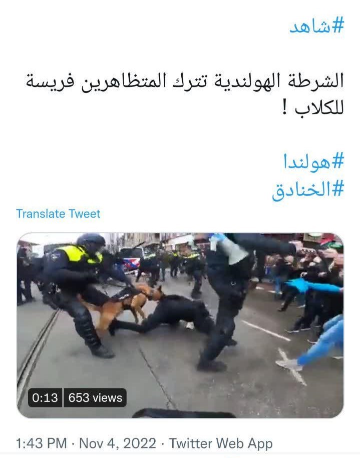 پلیس هلند سگ‌ها را به جان تظاهرکنندگان انداخت
