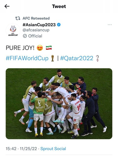 واکنش AFC به پیروزی ایران مقابل ولز،